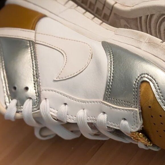 ⬇️PRICE DROP⬇️NIKE Dunks Low SE- Silver|Gold|Metallic Women's Sneakers - Picture 7 of 10